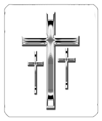 Silver 3 Crosses White